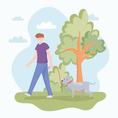 Köpekli mutlu adam.