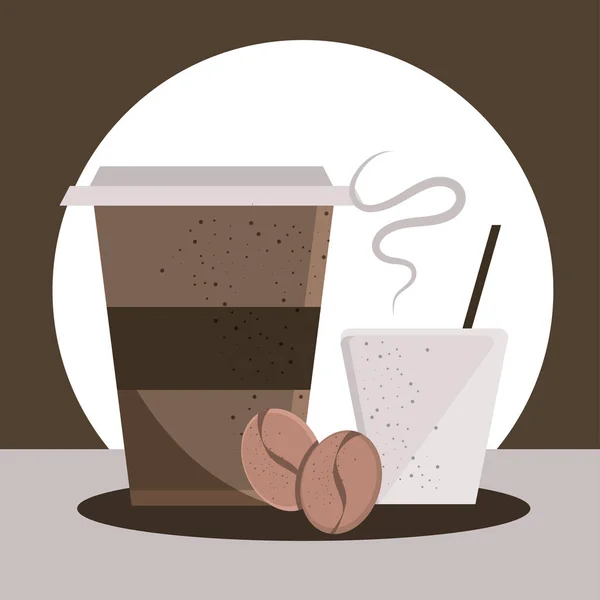 Kávé italok eldobható eszközökben — Stock Vector