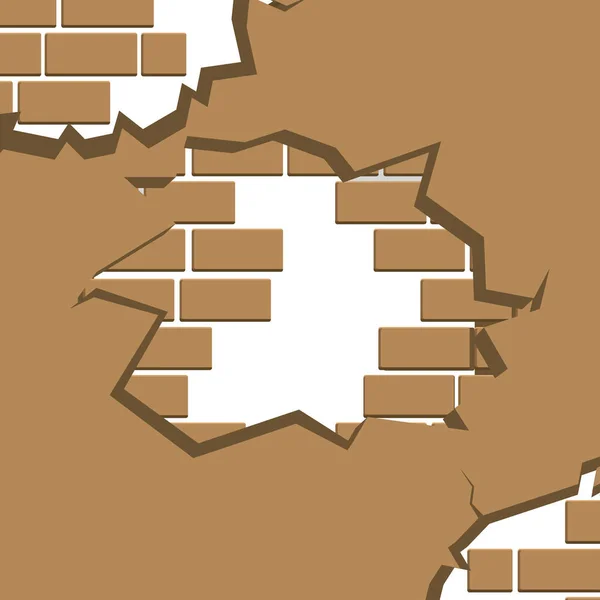 Разрушена стена коричневого цвета — стоковый вектор
