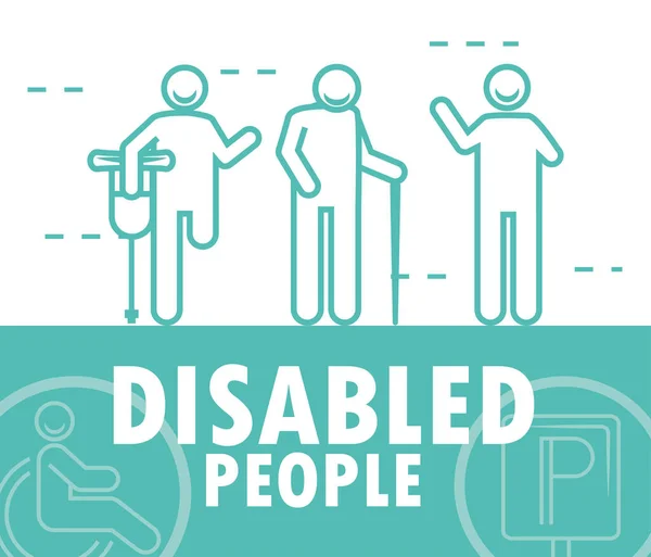 Banner de personas con discapacidad — Archivo Imágenes Vectoriales