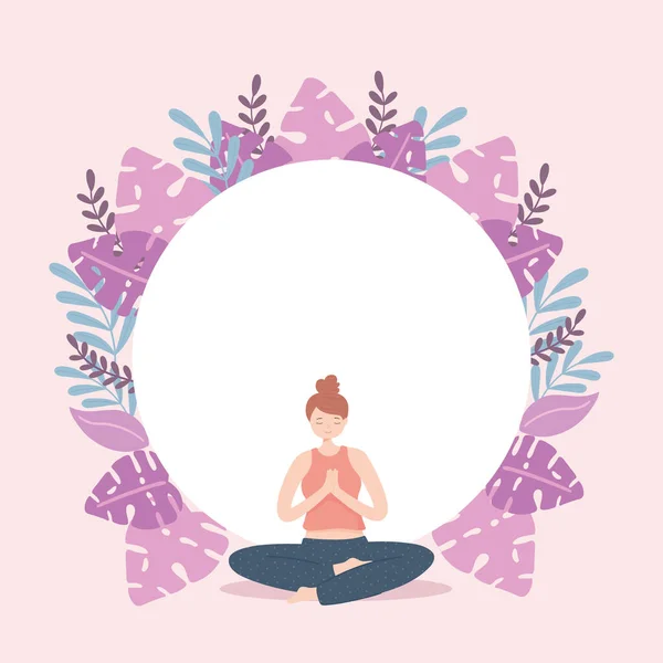 Yoga meditando chica — Archivo Imágenes Vectoriales