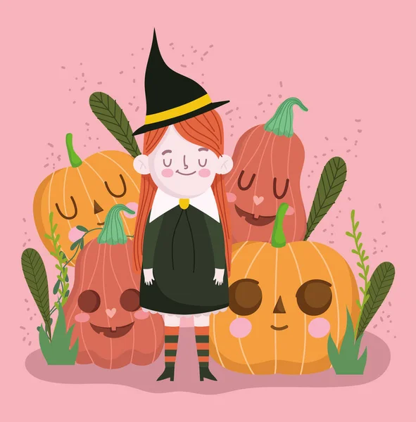 Costume de sorcière d'Halloween — Image vectorielle