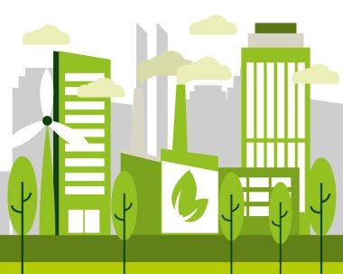 eko şehir ve fabrika