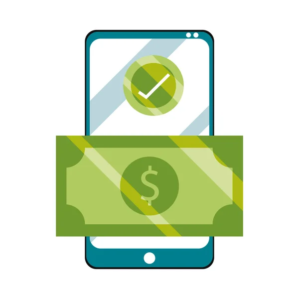 Akıllı telefon para uygulaması — Stok Vektör