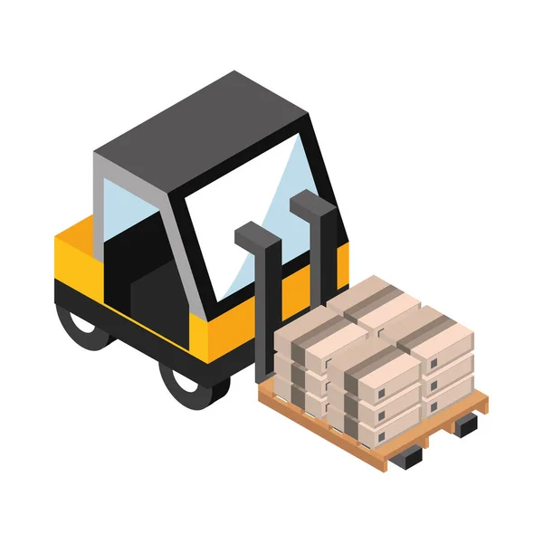 Forklift kamyon kutuları ile — Stok Vektör