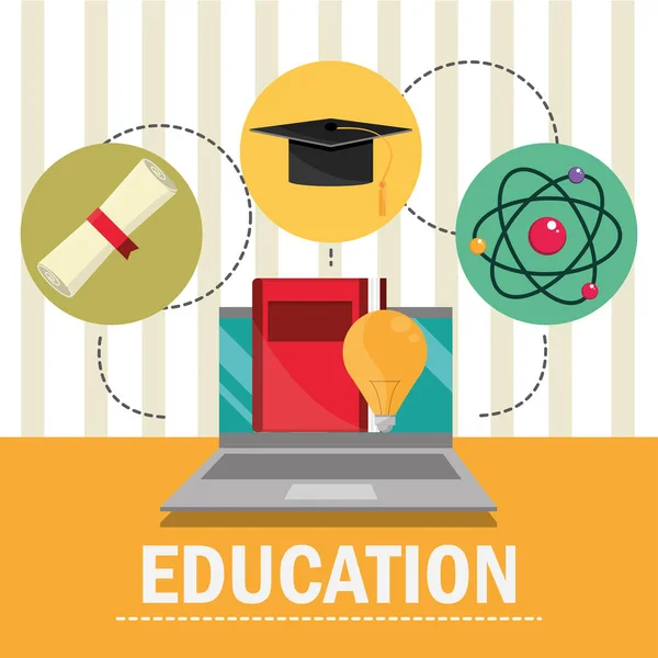 Poster educação on-line — Vetor de Stock