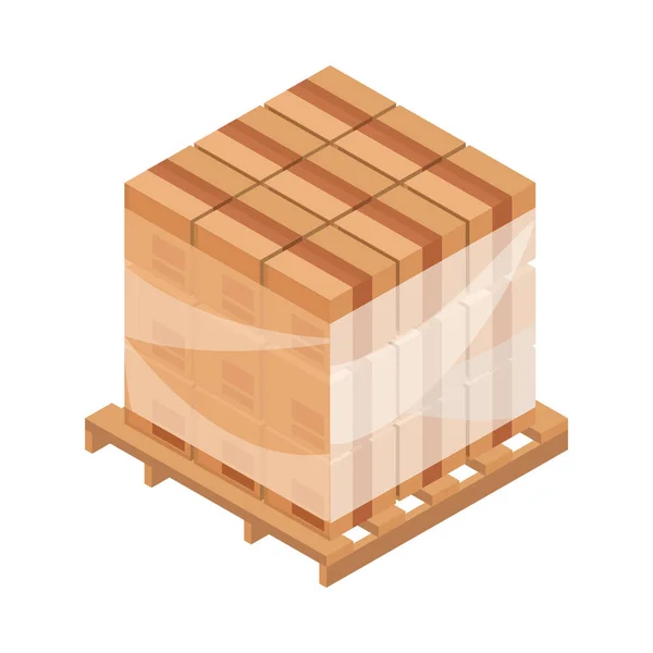 Wooden pallet with parcels — Stock Vector