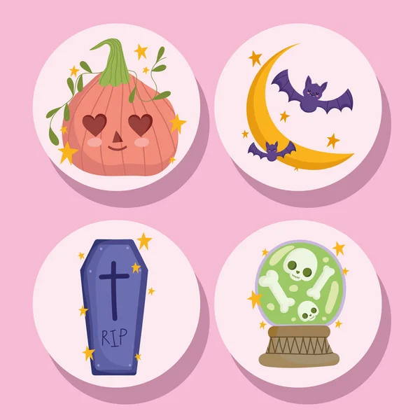 Halloween party iconen — Stockvector