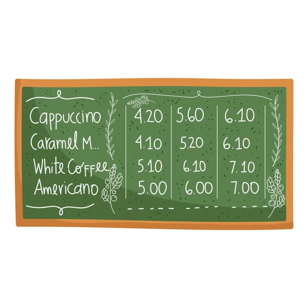 Coffee shop chalkboard — Stock Vector