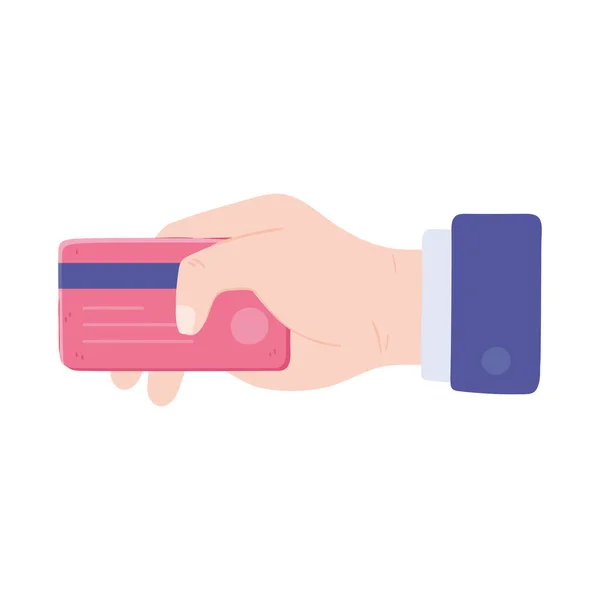 Hand met creditcard — Stockvector