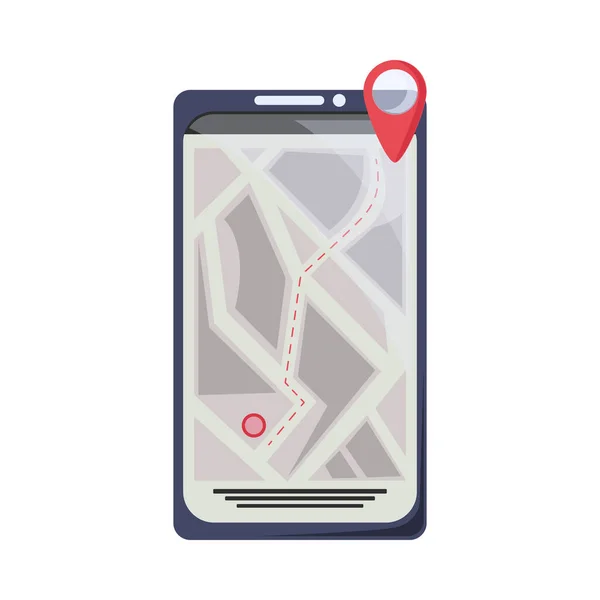 Akıllı telefon navigasyon haritası — Stok Vektör