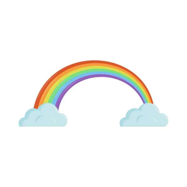 彩色彩虹和云彩 — 图库矢量图片