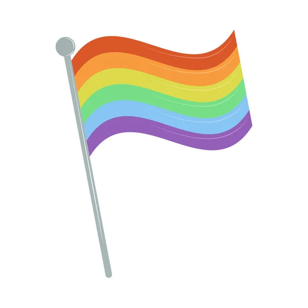 Bandeira do arco-íris no pólo — Vetor de Stock