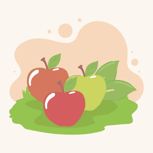 Äpfel frisches Obst — Stockvektor