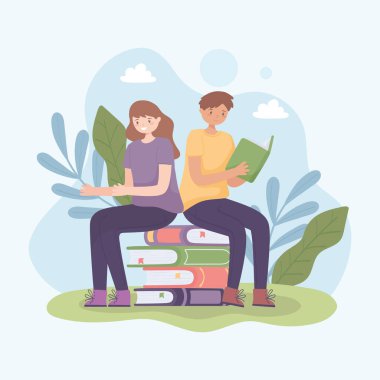 Gençler kitaplarla öğreniyor.