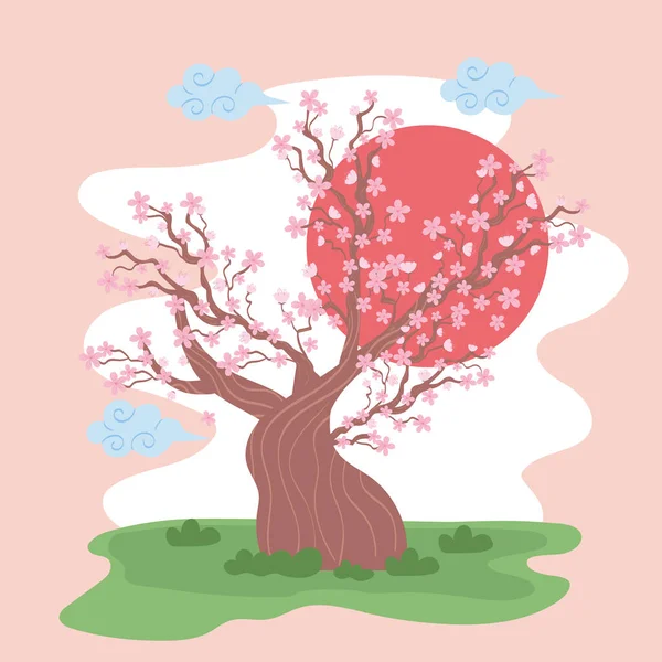 桜桜の木 — ストックベクタ