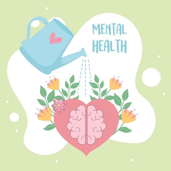 Mental health love and care — Stock Vector