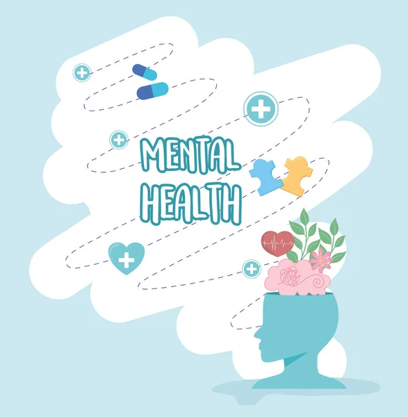 Mental health awareness — Stock Vector