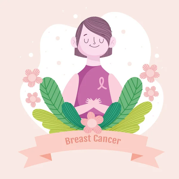Potret wanita kanker payudara - Stok Vektor