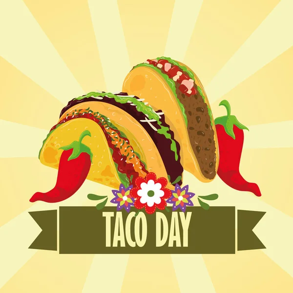 Dia mexicano do taco — Vetor de Stock