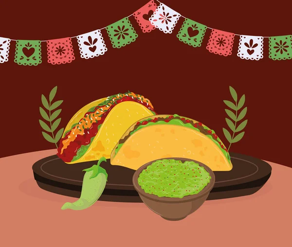 Tacos mexican food - Stok Vektor