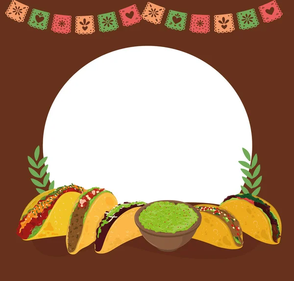 Tacos de menú mexicano — Vector de stock