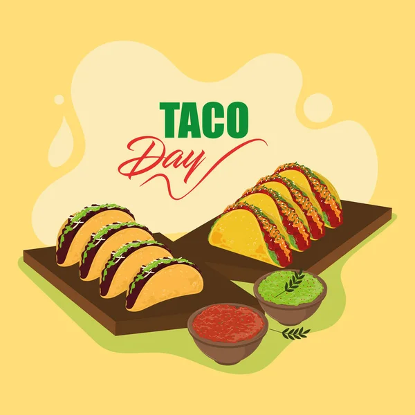Comida mexicana dia de taco — Vetor de Stock