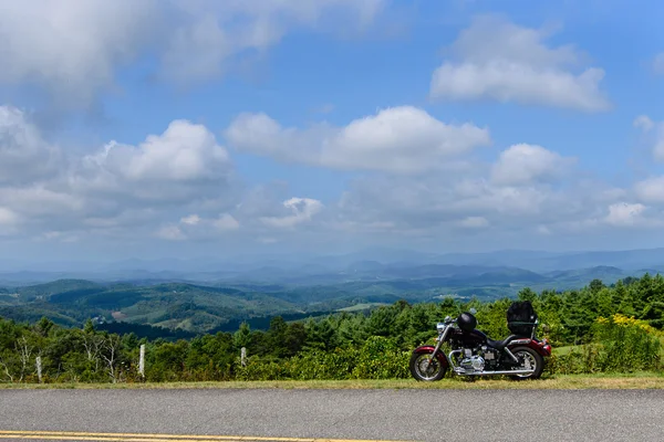 Motorcycle at senic outlook Stock Image