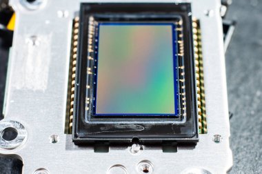 Bir DSLR yakın çekim, makro fotoğrafçılığının ışığa duyarlı sensörü