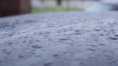 Sabahleyin arabanın çatısına su damlıyor.