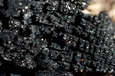 Yüksek kalite kömür yakın plan, makro fotoğraf.