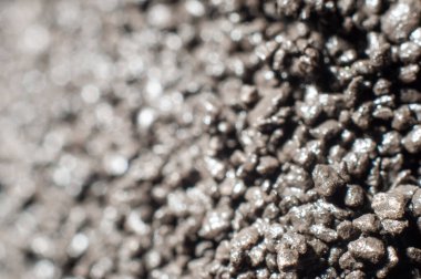 Su filtreleme için özel etkin karbon, yakın plan makro fotoğrafçılık