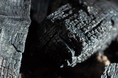 Yüksek kalite kömür yakın plan, makro fotoğraf.