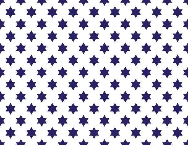 Blue Star David Seamless Pattern White Background — Stock Vector