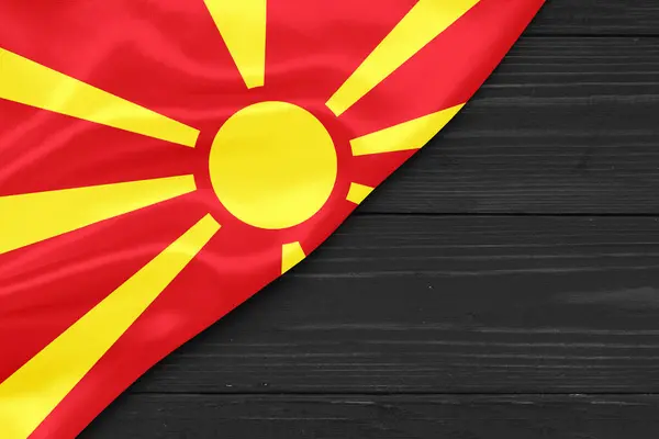 Makedonya Nın Bayraklarında Metin Izleme Alanı — Stok fotoğraf