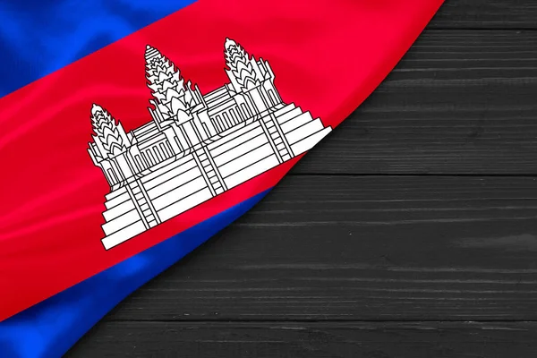 Місце Прапорі Камбоджі Текстових Польотів — стокове фото