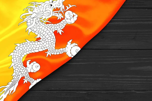 Vlag Van Bhutan Plaats Voor Tekst Omgaan Ruimte — Stockfoto