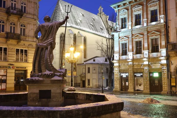 Lviv Ukraine January 2021 Christmas New Year Tree Fair Winter — Stock Photo, Image