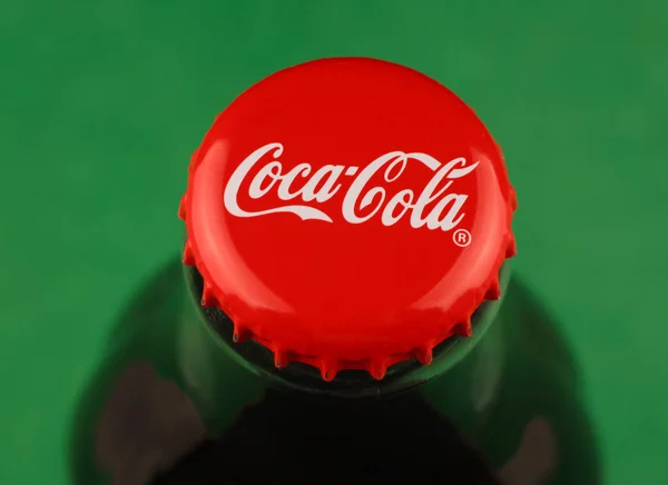 Lviv Ukraine January 2021 Coca Cola Drink Bottle Red Cap — 스톡 사진