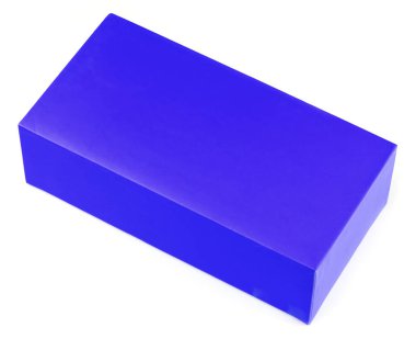 Beyaz arkaplanda mavi basit kutu