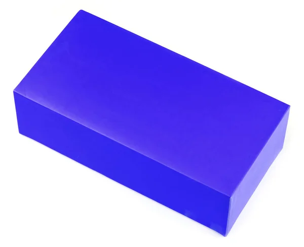 白地にブルーのシンプルな箱 — ストック写真