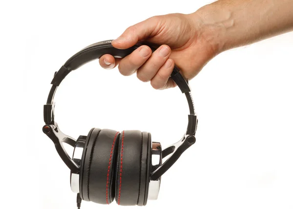 Lviv Ukraine December 2020 Headphones Hand Isolate — Stock Photo, Image