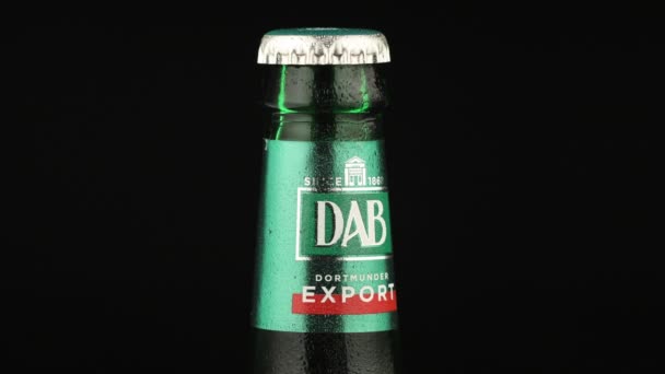 Lviv Ucrania Diciembre 2020 Cerveza Dab Una Botella Vidrio — Vídeo de stock