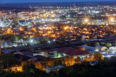 LVIV, UKRAINE - 14 Ekim 2020: Bir Avrupa şehrinin panoraması