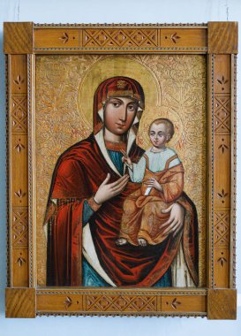 Olesko, UKRAINE - 18 Eylül 2020: Olesko 'daki şatonun içi