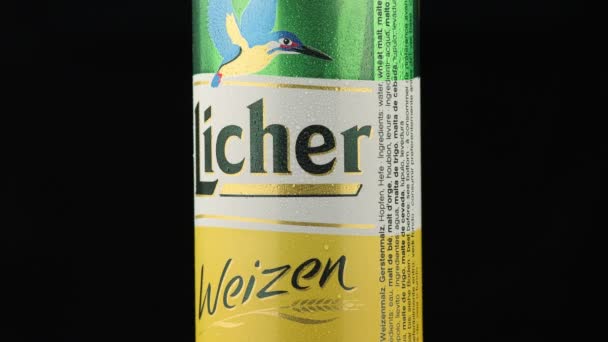 Lviv Ucraina Febbraio 2021 Licher German Beer Tin Can — Video Stock