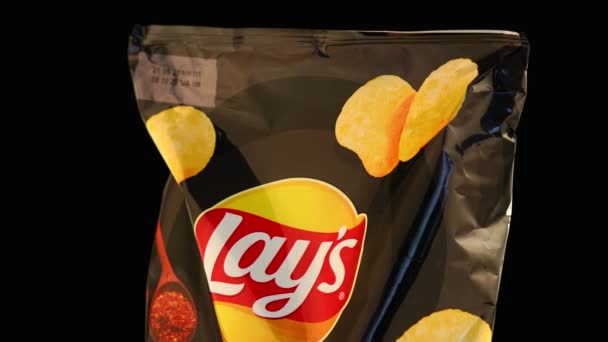 Lviv Ukraine June 2020 Lays Chips Pack — Stock Video