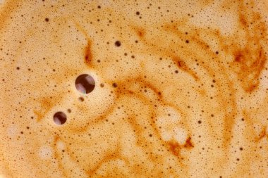 Köpük kapuçino arkaplanı veya doku yakın plan