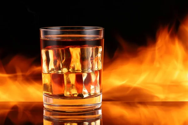 Whiskey with ice and fire