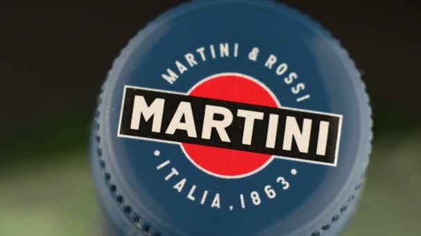 Lviv Ukraine 2020 Martini Lid Top Bottle 알코올음료 — 비디오